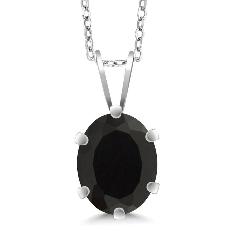 Gem Stone King 9X7MM Oval Gemstone Birthstone Solitaire Pendant Necklace For Women | 925 Sterling Silver | Fine Jewelry Gifts for Her Mom Women Wife | With 18 Inch Silver Chain - Image 5