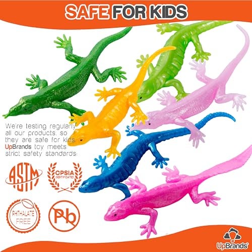 UpBrands Rubber Lizards Toys Bulk Set Kit for Birthday Party Favors for Kids Goodie Bags Easter Egg Basket Stuffers Pinata Filler Students Classroom Prizes 24 Pack - Image 5