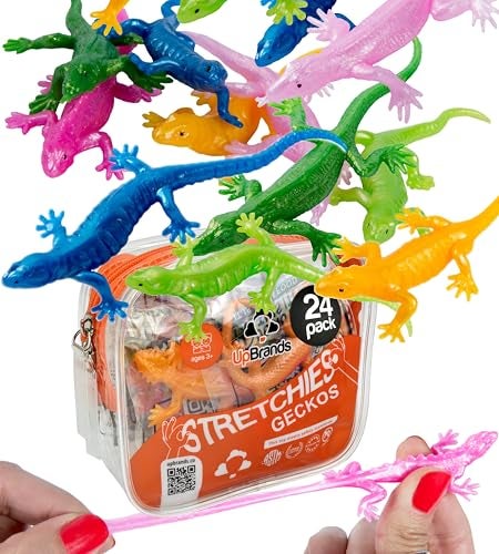 UpBrands Rubber Lizards Toys Bulk Set Kit for Birthday Party Favors for Kids Goodie Bags Easter Egg Basket Stuffers Pinata Filler Students Classroom Prizes 24 Pack - Image 1