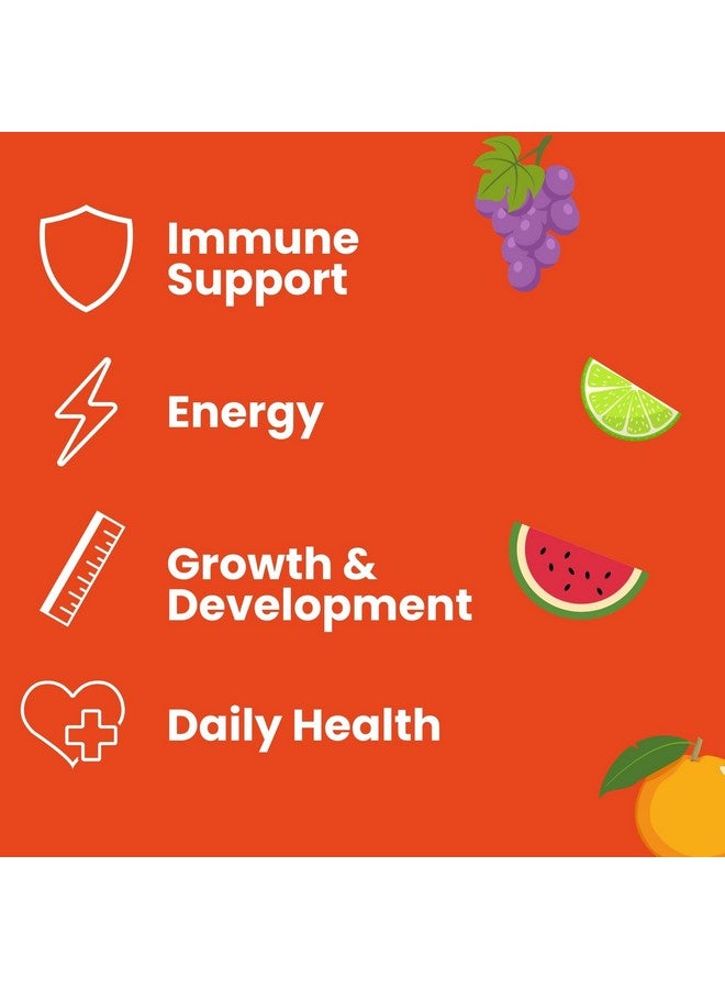 HERBION Naturals Multivitamin Gummies for Kids | Immune Support with Vitamin C, D3, B12, A, E & Zinc | Strawberry Flavor | Gluten Free, Vegan, Chewable Gummy Vitamins | 90 Ct - Image 3