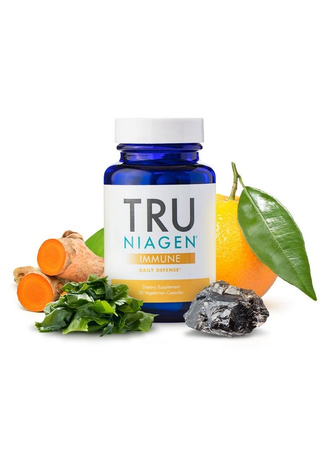 TRU NIAGEN Immune Support Supplement Daily Defense Vitamin C From Fermentation Vegan Vitamin D3 2000 Iu Zinc Plus Theracurmin (Curcumin) + Multi Awardwinning Nad Boosting Niagen 150Mg 30Ct  - Image 1