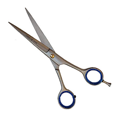 DANIAL Quake DANIAL 7.5" inches Scissors for Hair Cutting Men Professional Barber SCISSORS/SHEARS Stainless Steel Scissors(Blue & Silver) - Image 1