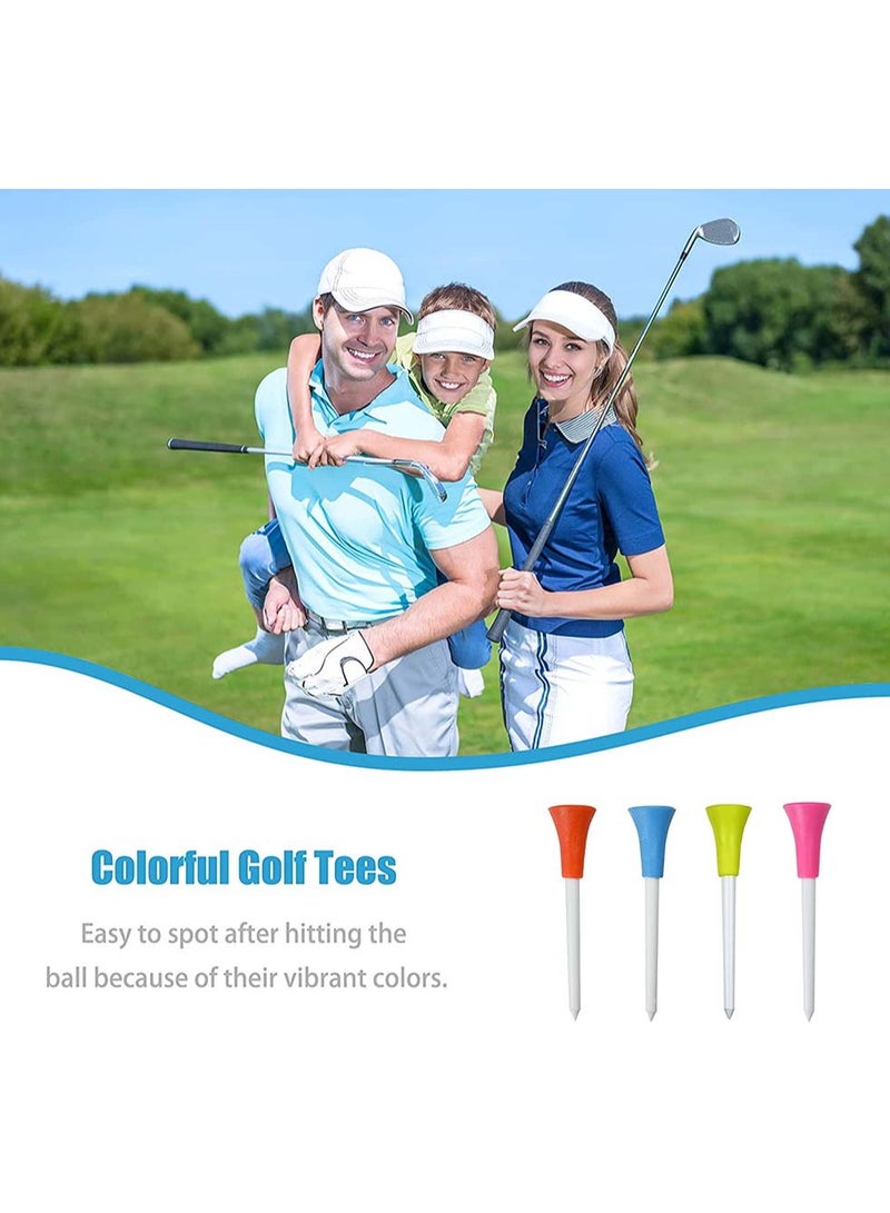 SYOSI Plastic Rubber Tipped Top Golf Tees 2-34 in Multi Color with Soft Cushion Unbreakable Durable Colored White Orange Red for Men Kids Women Gift Pack Tee Bulk Set 50PCS Random  - Image 3