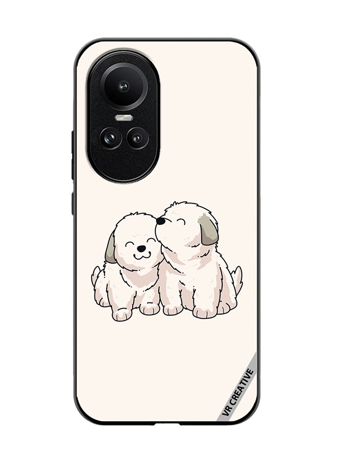 VR CREATIVE Protective Case Cover For Oppo Reno 10 Cute Puppies Design Multicolour  - Image 1