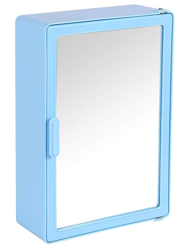 Generic Noble Premium Bathroom Cabinet with Mirror in Glossy Blue 10x14x4  - Image 1