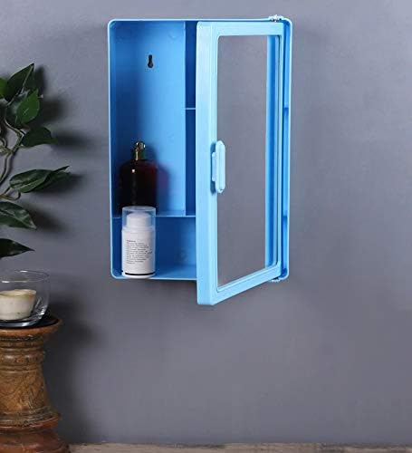 Generic Noble Premium Bathroom Cabinet with Mirror in Glossy Blue 10x14x4  - Image 2