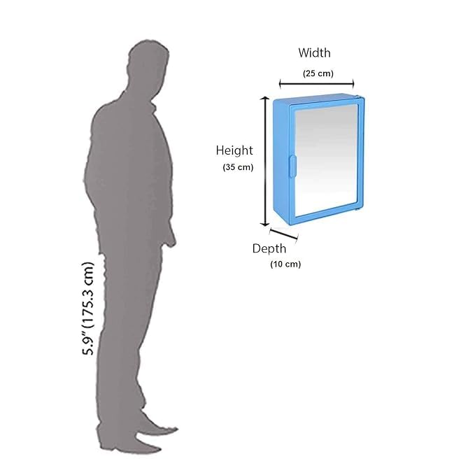 Generic Noble Premium Bathroom Cabinet with Mirror in Glossy Blue 10x14x4  - Image 4
