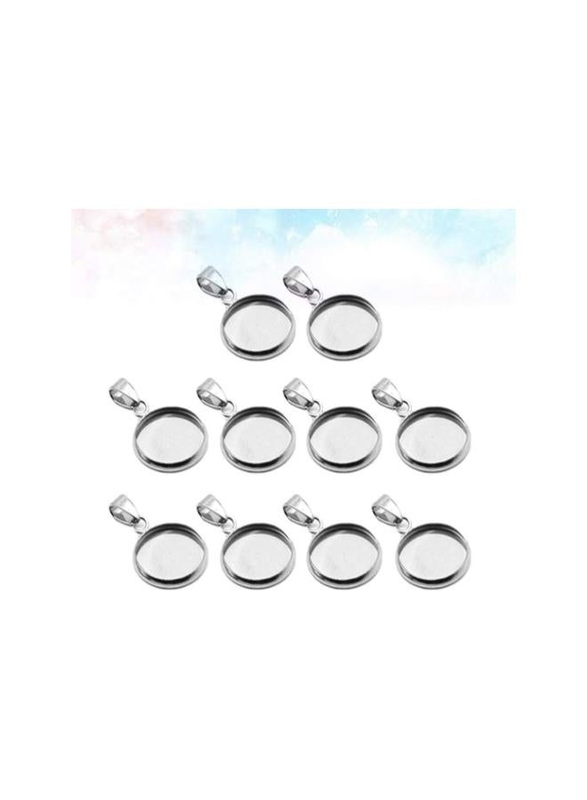 klarako Jewelry Bezel Blanks 20pcs DIY Pendant Trays Kit Stainless Steel Blank Bezel Pendant Trays Pendant for DIY Craft Jewelry Making Tool Silver (16mm) Cabochons - Image 3