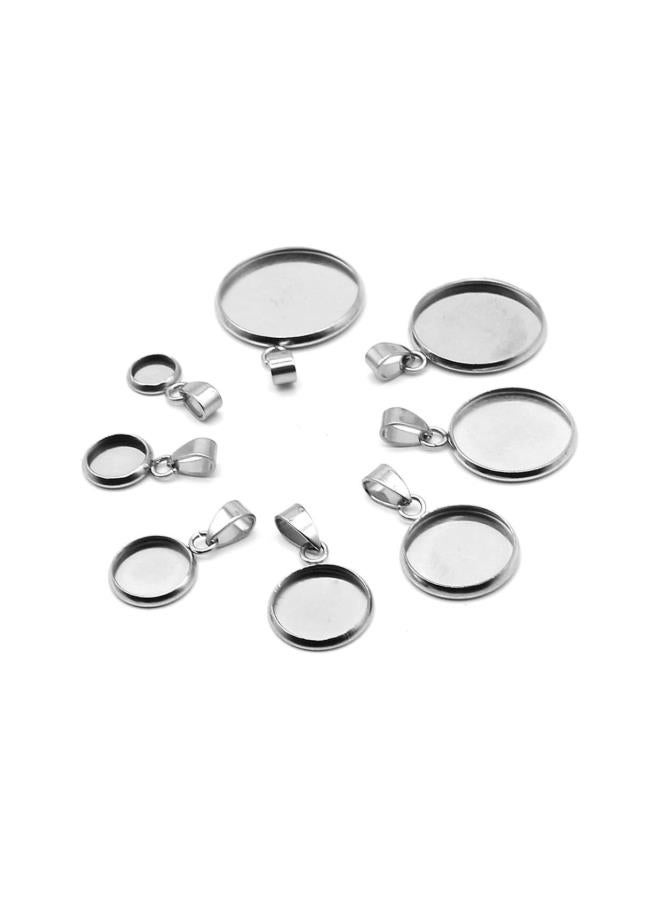 klarako Jewelry Bezel Blanks 20pcs DIY Pendant Trays Kit Stainless Steel Blank Bezel Pendant Trays Pendant for DIY Craft Jewelry Making Tool Silver (16mm) Cabochons - Image 5