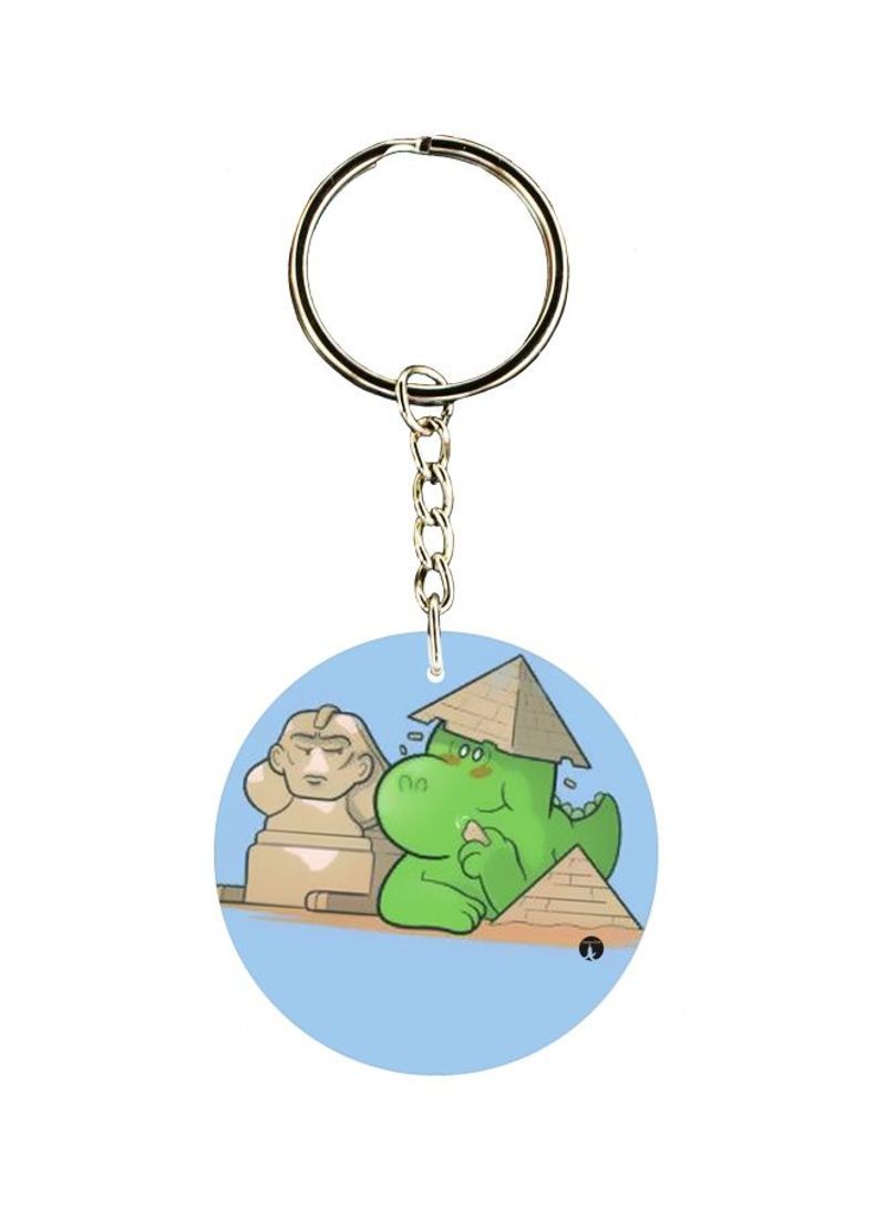 Dragon Printed Plastic Keychain