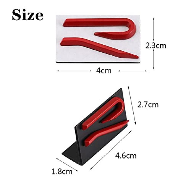 3D R Line Emblem Badge: Red Aircraft-Grade Aluminum - Peel-And-Stick Installation Front Hood Grille Badge for Volkswagen Golf, Passat, Tiguan & More - Image 3