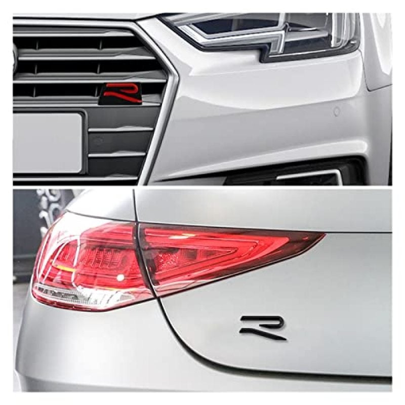 3D R Line Emblem Badge: Red Aircraft-Grade Aluminum - Peel-And-Stick Installation Front Hood Grille Badge for Volkswagen Golf, Passat, Tiguan & More - Image 4
