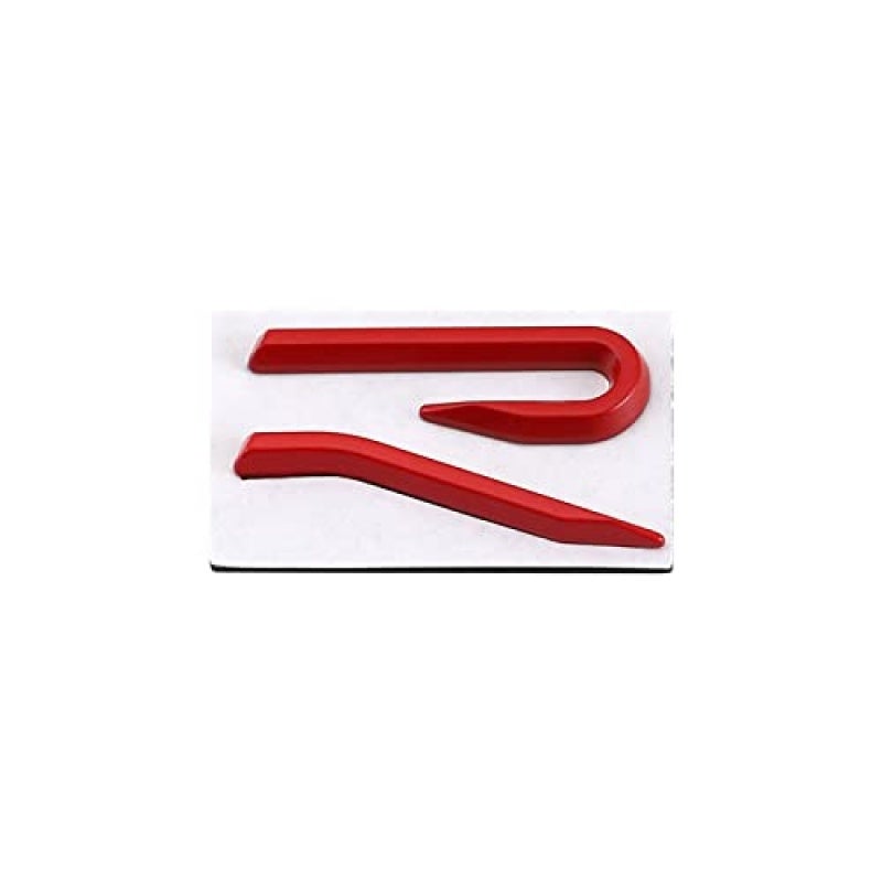 3D R Line Emblem Badge: Red Aircraft-Grade Aluminum - Peel-And-Stick Installation Front Hood Grille Badge for Volkswagen Golf, Passat, Tiguan & More - Image 1