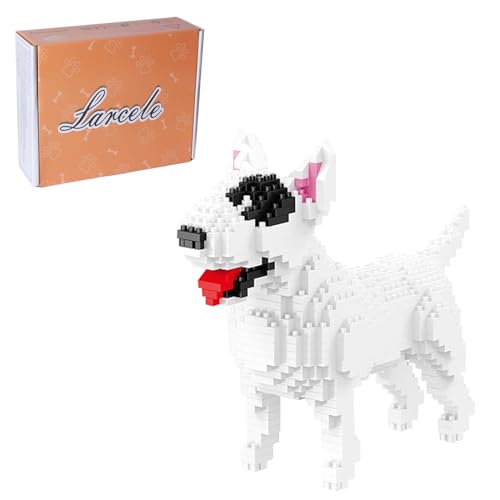 Larcele Micro Building Blocks Animal Set DIY Mini 3D Building Toy Bricks797 Pieces KLJM05Bull Terrier - Image 1