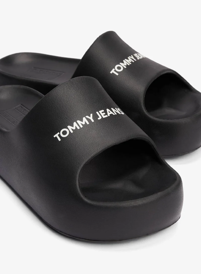 TOMMY JEANS Black Flatform Essential Pool Slides for Women | Best Price UAE