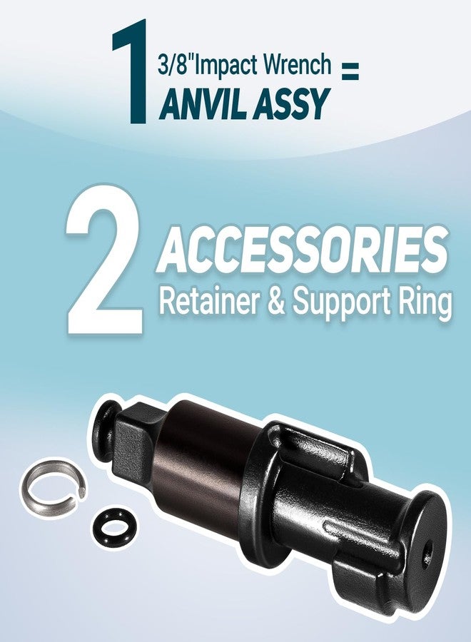 Camoo 3/8" Drive Air Impact Anvil Repair Kit with New O-ring and Retainer, Fit for Ingersoll Rand Air Impact Wrench IR2112, IR2115, IR2115TiMAX Repair Parts - Image 3