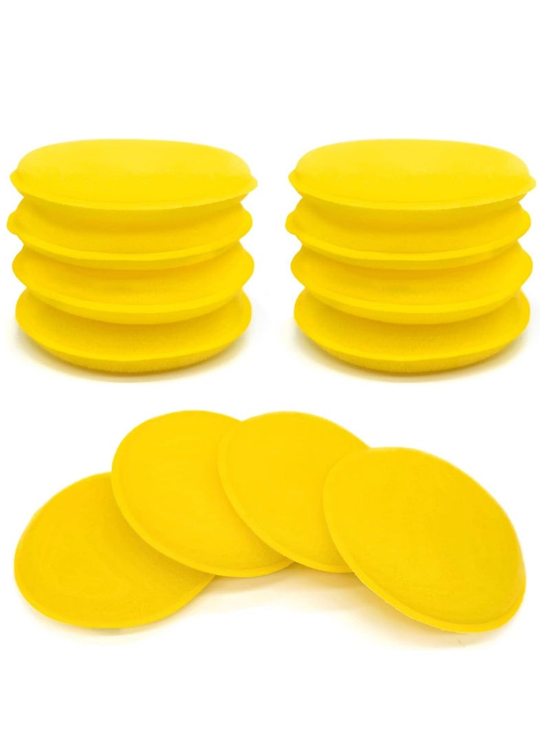 Oasisgalore 12 Pcs 4" Yellow Car Sponge Detailing Pads for Car Wax Application  - Image 1