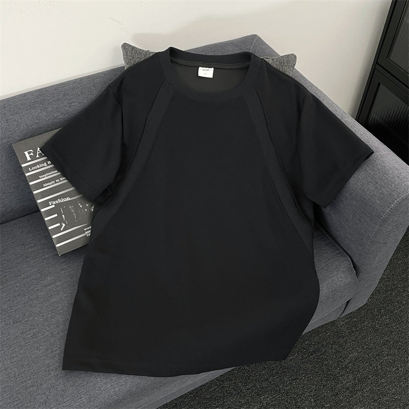 Heavy Weight Boxy Version Short-Sleeved T-Shirt Men'S Summer Loose Cleanfit American Top Anti-Wrinkle Stiff Right Shoulder T-Shirt - Image 4
