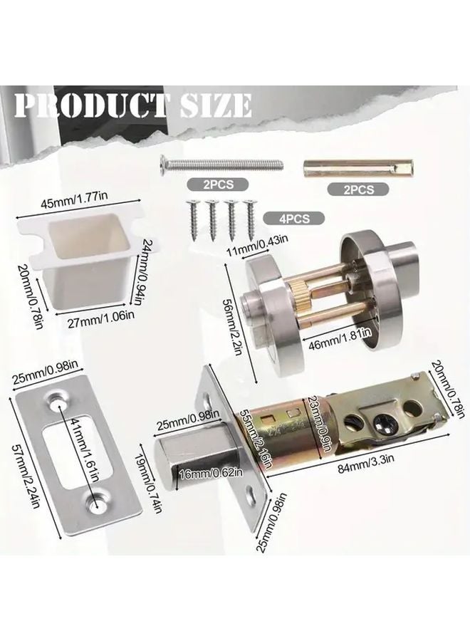 قفل باب اسطواني ثقيل المقاومة للكسر بلون فضي مطفي ضد الاختراق للأبواب بسمك 35-50 مم - Image 3