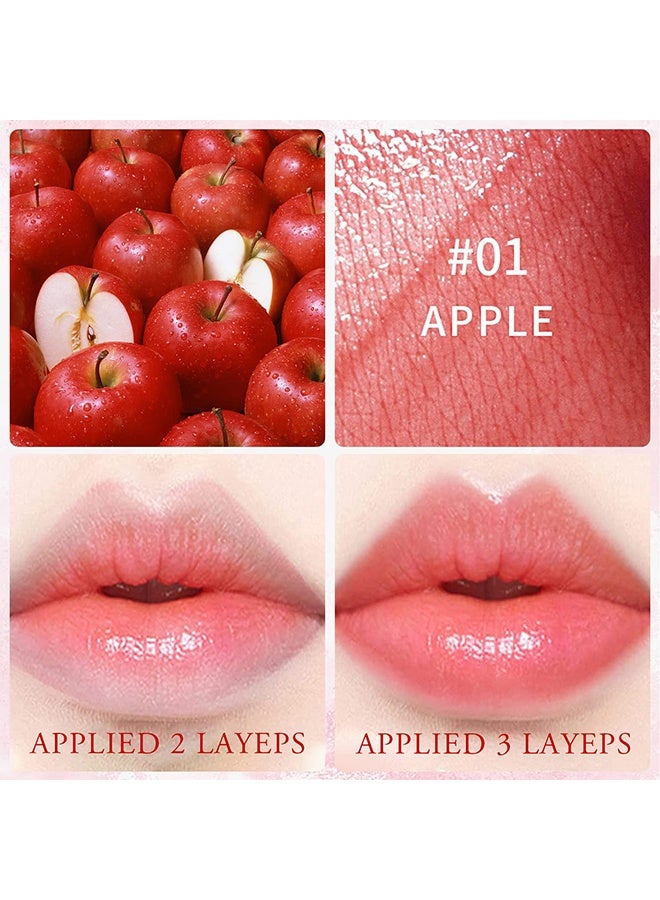 FAFAMOON Fruit Juice Lip Tint Lip Tint Stain, Mini Liquid Water Tint,Korean Lip Gloss Moisturizing Natural,Long Lasting Waterproof,Multi-Use Lip and Cheek Tint(Apple) - Image 2