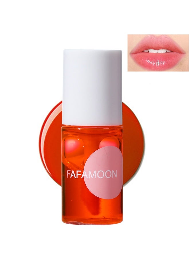 FAFAMOON Fruit Juice Lip Tint Lip Tint Stain, Mini Liquid Water Tint,Korean Lip Gloss Moisturizing Natural,Long Lasting Waterproof,Multi-Use Lip and Cheek Tint(Apple) - Image 1