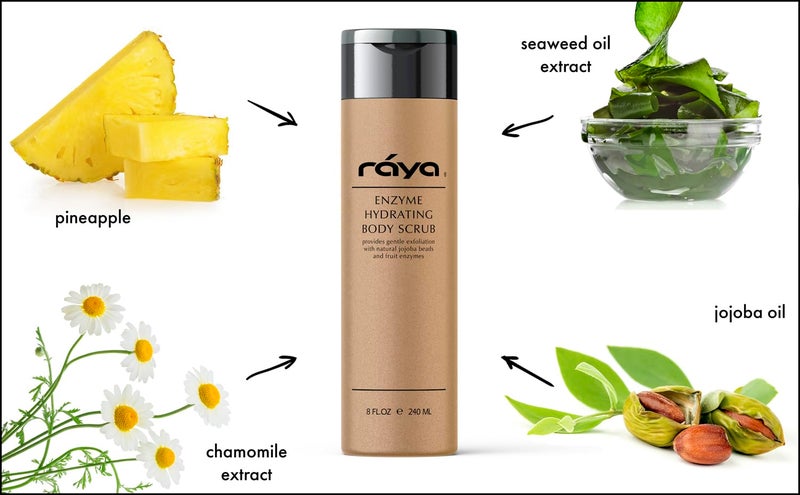RAYA Enzyme Hydrating Body Scrub 8 oz Pineapple Scent (S-104) | Gentle and Exfoliating Body Scrub | Made with Seaweed, Jojoba Beads, and Fruit Enzymes - Image 2