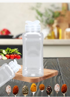 Generic Pack of 12 440ml Plastic Spice Jars with White Lid, Clear and Safe Plastic Jars with Shaker Lids for Storing Spices, Herbs and Seasoning Powders.  - Image 3