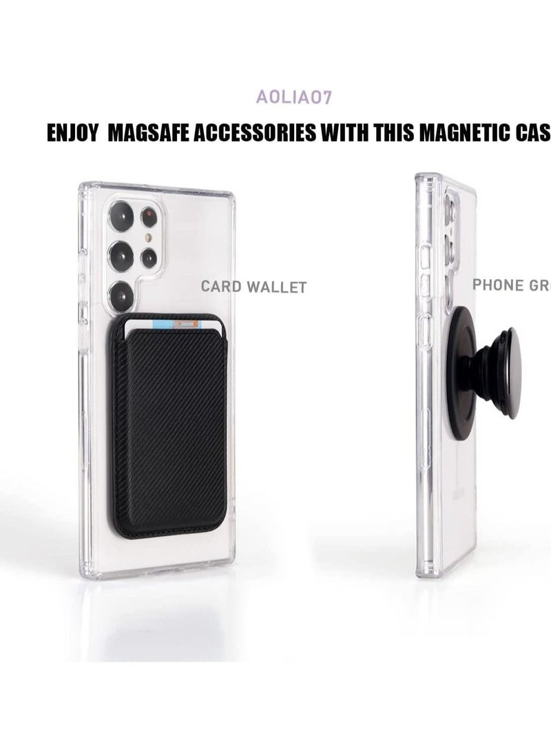 ELTRAZONE Clear Magnetic Case for Samsung Galaxy S22 Ultra Compatible with Magsafe Card Wallet& Wireless Chager - Image 3