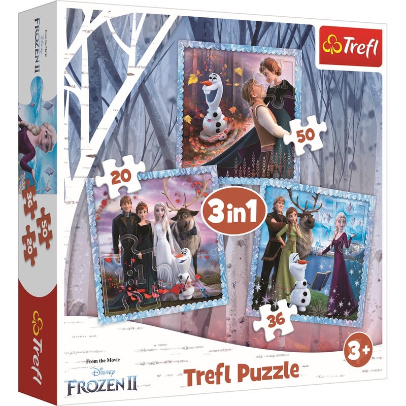 Trefl - Frozen 2 The Magical Story 3 in 1 (20+50+36) Pieces - 34853 - Image 1