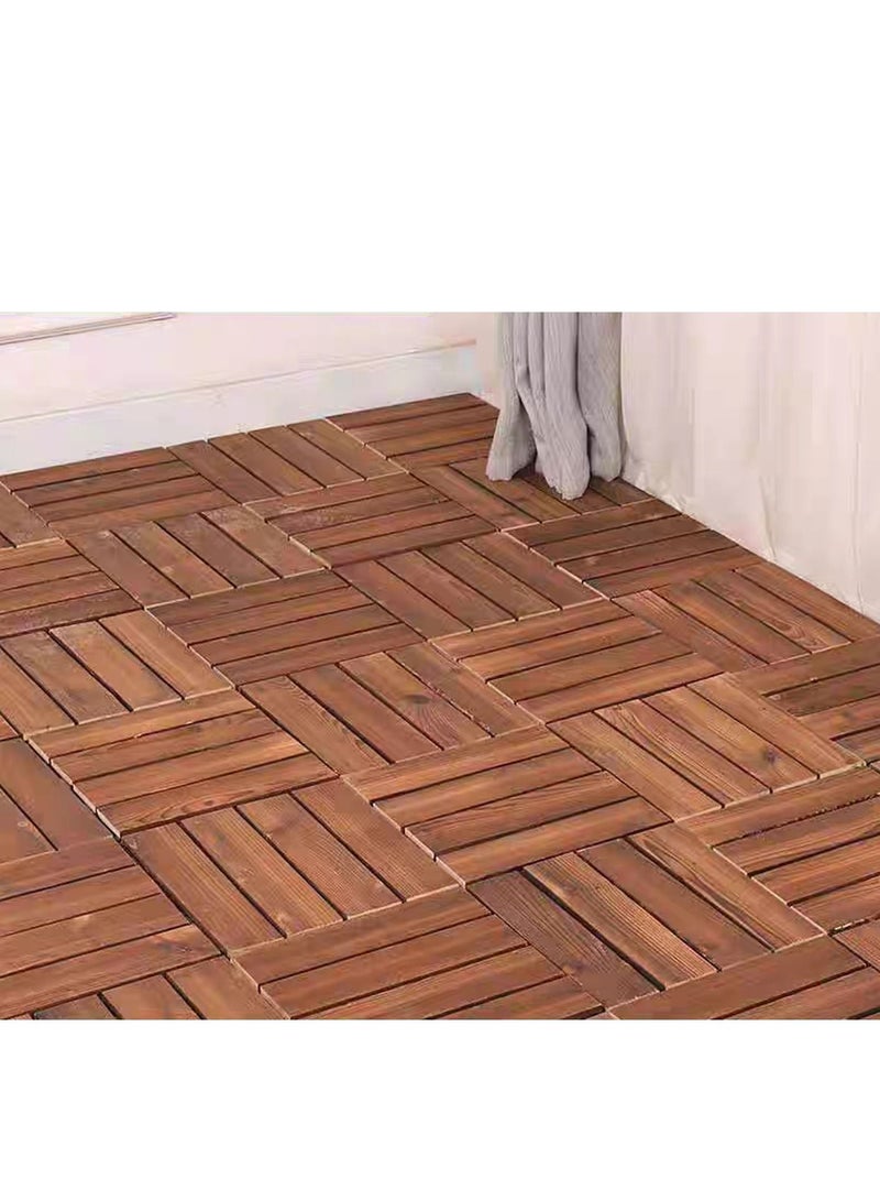 LINGWEI Wooden Floor Decking Tiles Brown 30x3x30cm 5pcs - Image 5