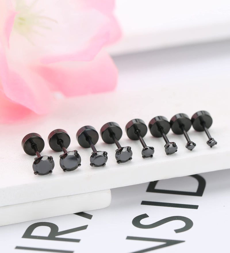 MJust Titanium Earrings for Women Men 20G Flat Back Earrings 2-5MM Cubic Zirconia Hypoallergenic Earrings for Sensitive Ears - Image 4