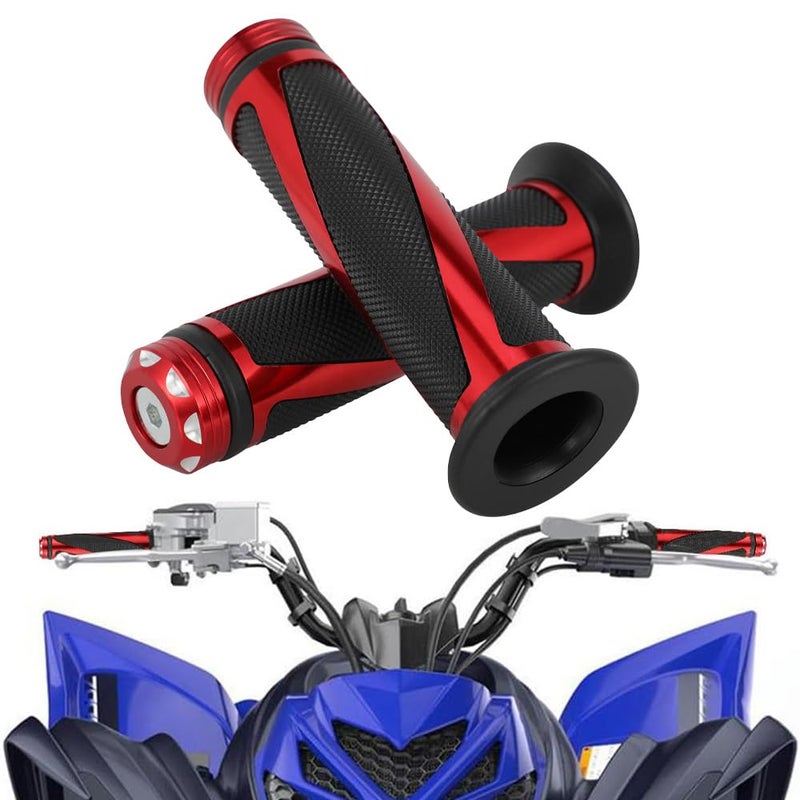 Wacece 78 22mm ATV Handlebar Grips NonSlip Universal for Foreman Recon Raptor Grizzly Warrior Rancher Fourtrax Blaster Prairie ATV 4 Wheeler Quards Red - Image 3