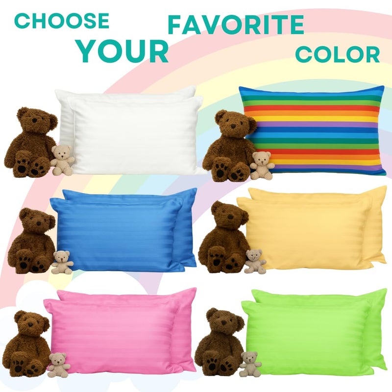 kinder Fluff Children Pillows for Bed (2X) 14x20in- The Only Kids Pillow 300T Cotton Shell & Down Alternative Fill - Travel Pillow for Children Bedding Set Sleeping Pillow Floor Bed Pillows- White- M - Image 5