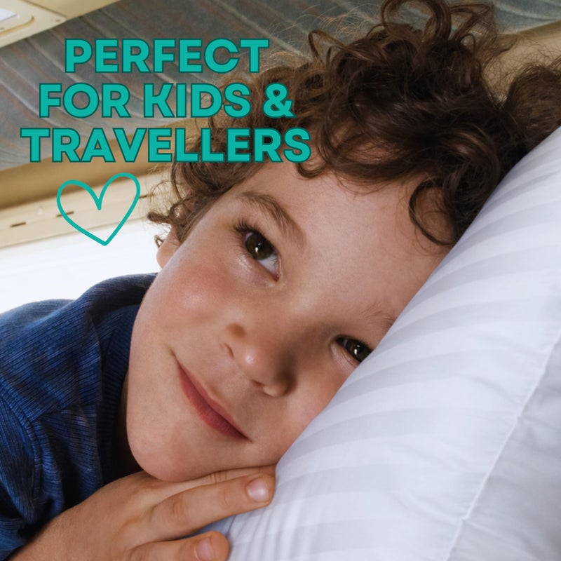 kinder Fluff Children Pillows for Bed (2X) 14x20in- The Only Kids Pillow 300T Cotton Shell & Down Alternative Fill - Travel Pillow for Children Bedding Set Sleeping Pillow Floor Bed Pillows- White- M - Image 3