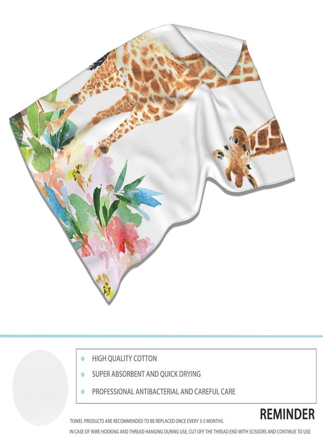 CXULIN 2 Pack Hand Towels for Bath,Funny Giraffe with Flowers Decorative Towels Highly Absorbent Soft Towels for Bathroom Beach Kitchen Spa Gym Face Towel 14x28 Inch - Image 3