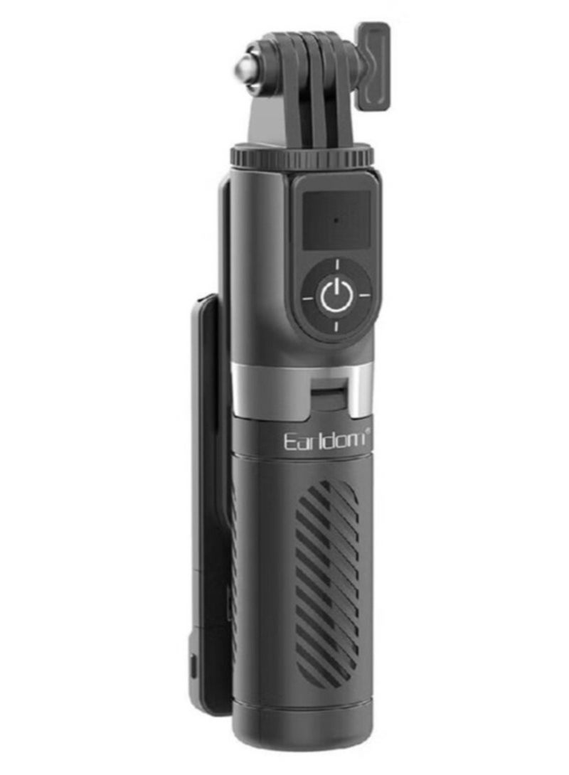 Earldom ET-ZP26 Bluetooth Remote Control Monopod Selfie & Mini Tripod with Fill Light for Live Broadcast, Black - Image 1