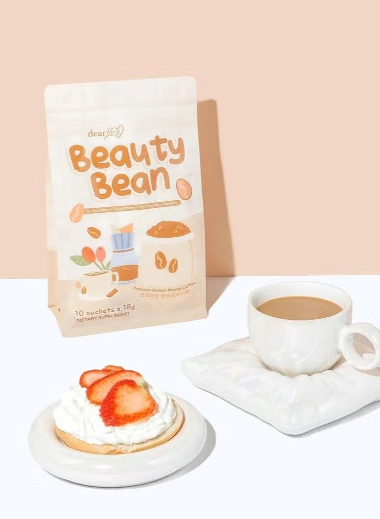 دير فيس مشروب قهوة موكا فاخر من بيوتي بين | قهوة كورية للجمال | عبوة 180 غرام - Image 2