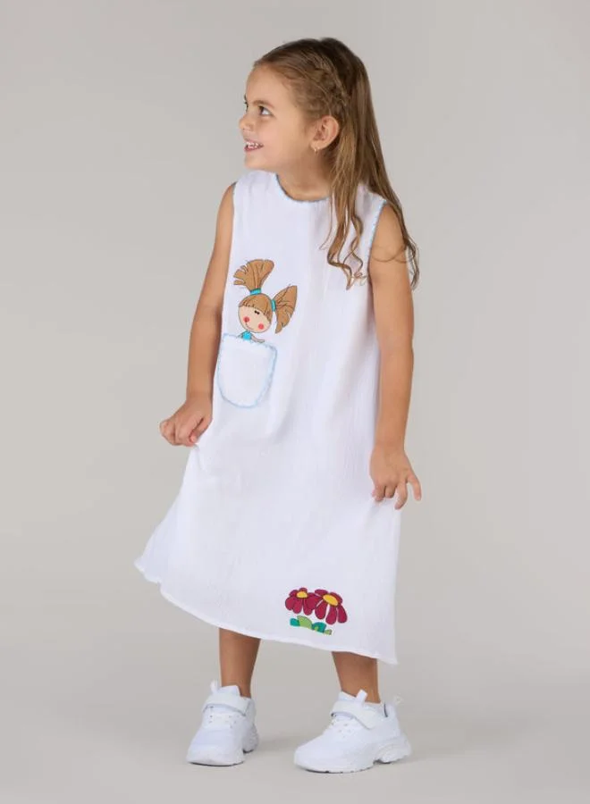 Just Nature Hand Embroidered Flower Dress