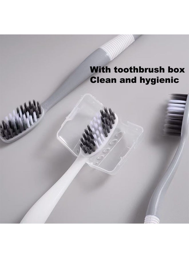 Generic 8pcs Bamboo Charcoal Toothbrush and Tongue Scraper - Dual-Purpose Oral Care with Soft Bristles and Silicone Handle  - Image 3