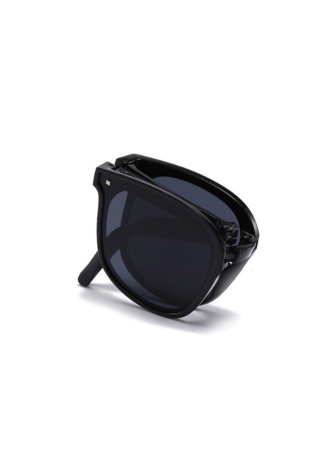 Unisex Foldable Polarized Sunglasses UV Protection with Portable Storage Case Black - Image 4
