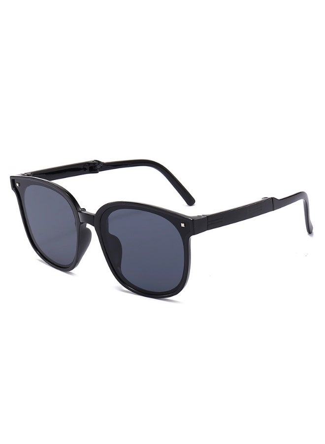 Unisex Foldable Polarized Sunglasses UV Protection with Portable Storage Case Black - Image 3