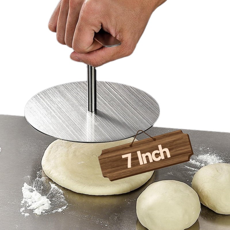 ROLUXENTIA Simple Tortilla Press Maker - 7 Inch Stainless Steel Steak Press, Mushroom Press, Multi-Functional Dough Press Quesadilla Maker, Roti Maker for Making Flour, Corn, Gluten-Free Tortillas - Image 1