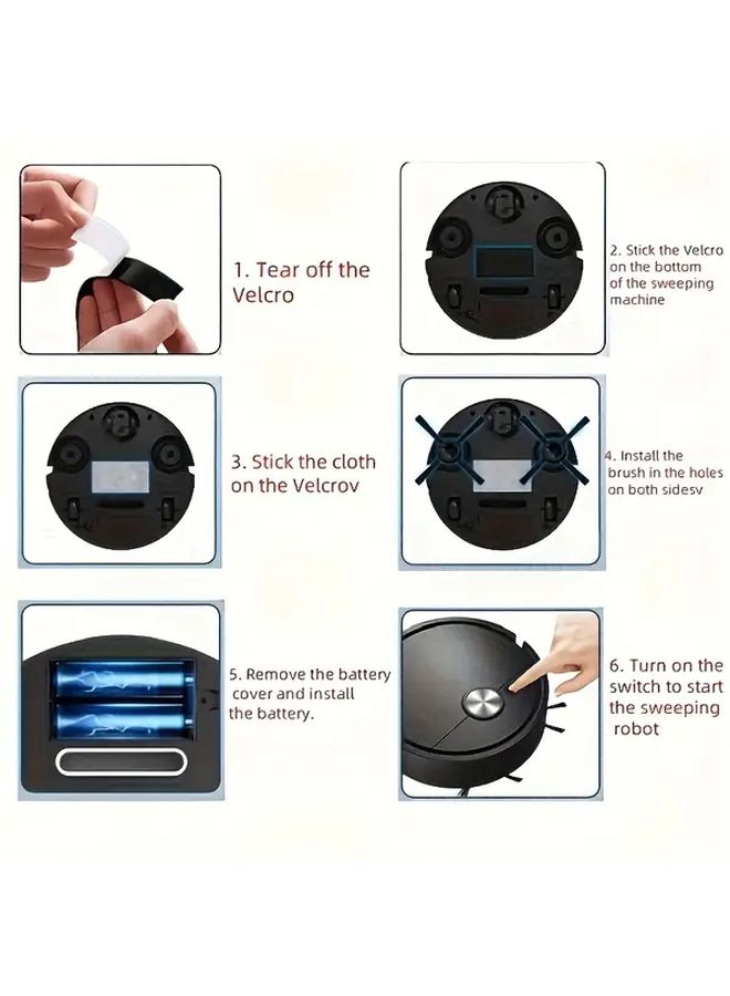 Ultra Thin Mini Robot Vacuum Cleaner Black USB Powered Compact Home Cleaner - Image 5