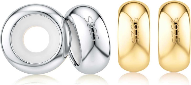 DALARAN Stopper Beads for Bracelets 925 Sterling Silver Clip Spacer Charm Bracelet Stoppers - Image 1