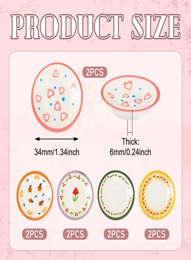 BB Beadthoven Beadthoven 10pcs Miniature Dollhouse Plates Mini Resin Food Dish Kitchen Plates Ornaments Tableware Miniature Things Figures for Micro Landscape Decorations Mini Garden Tea Party Crafts - Image 2