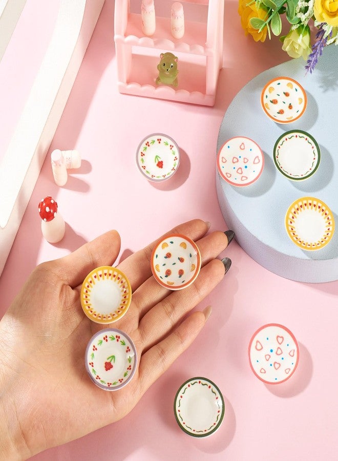 BB Beadthoven Beadthoven 10pcs Miniature Dollhouse Plates Mini Resin Food Dish Kitchen Plates Ornaments Tableware Miniature Things Figures for Micro Landscape Decorations Mini Garden Tea Party Crafts - Image 3