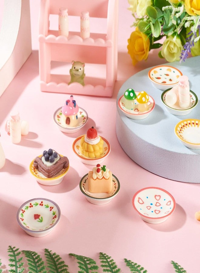 BB Beadthoven Beadthoven 10pcs Miniature Dollhouse Plates Mini Resin Food Dish Kitchen Plates Ornaments Tableware Miniature Things Figures for Micro Landscape Decorations Mini Garden Tea Party Crafts - Image 4