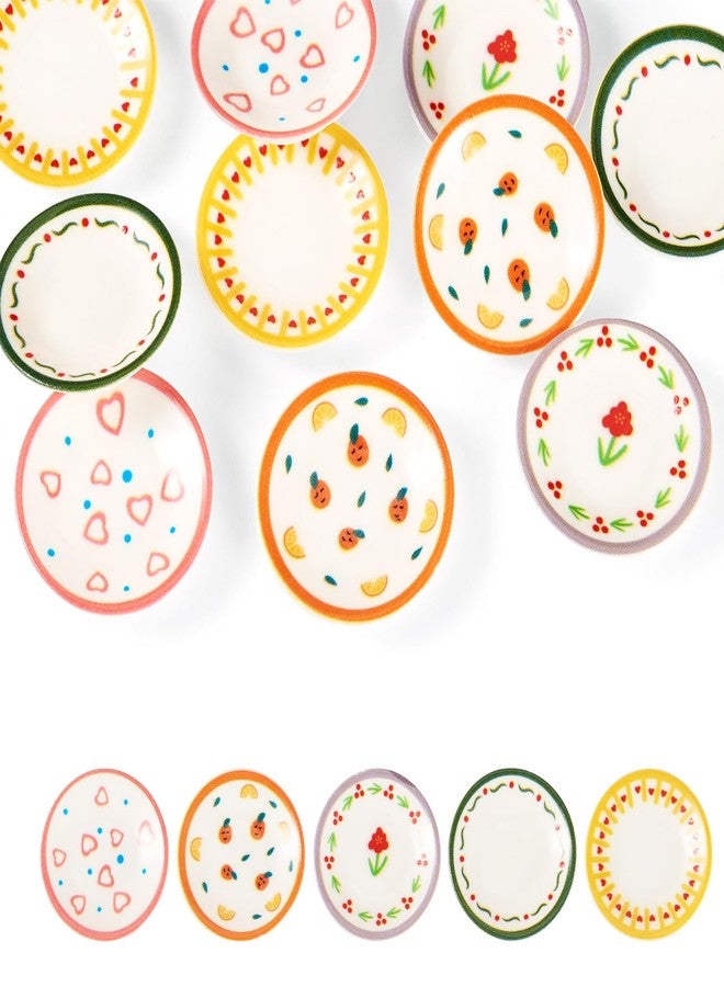 BB Beadthoven Beadthoven 10pcs Miniature Dollhouse Plates Mini Resin Food Dish Kitchen Plates Ornaments Tableware Miniature Things Figures for Micro Landscape Decorations Mini Garden Tea Party Crafts - Image 1