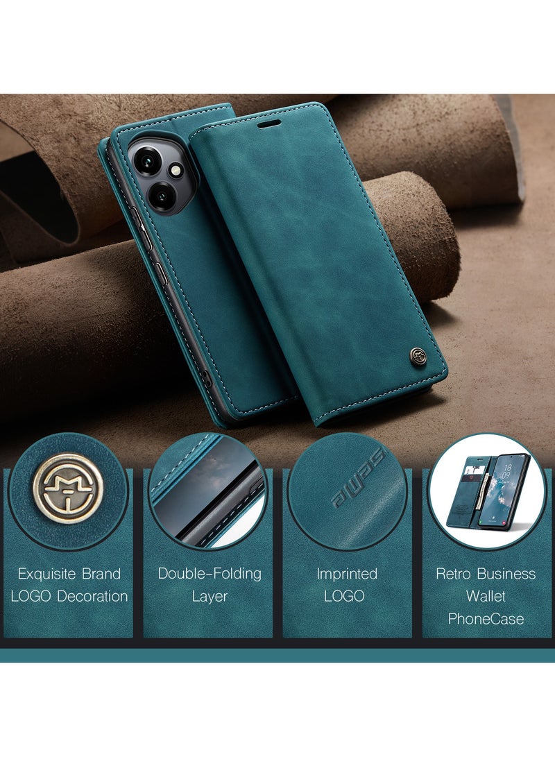 CaseMe Phone Case Luxury PU Leather Design 013 Flip Cover Card Slot Holder Cover For Honor 400  (Green) - Image 3
