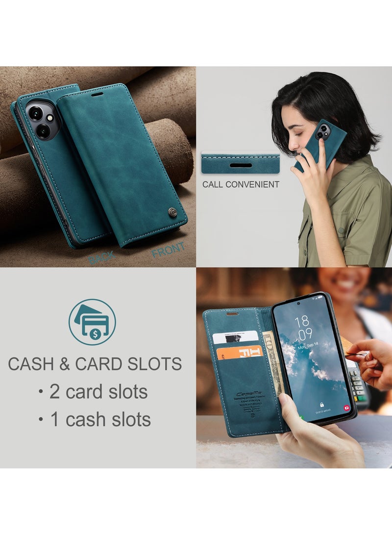 CaseMe Phone Case Luxury PU Leather Design 013 Flip Cover Card Slot Holder Cover For Honor 400  (Green) - Image 4